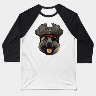 Funny Pirate Norwegian Elkhound Dog Baseball T-Shirt